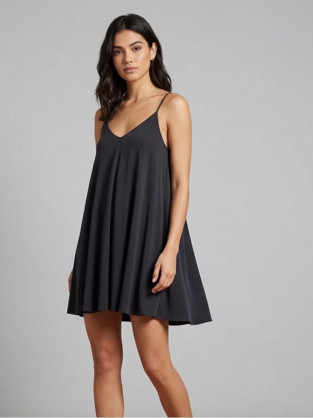 Talula Babaton Black Short-Sleeve V-Neck dress